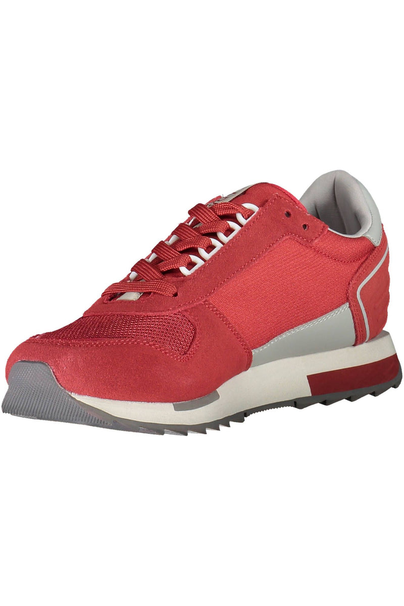 Sneaker sportivi con allacciati a contrasto rosa