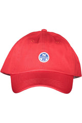 Elegante cappuccio di cotone rosso con visiera logo