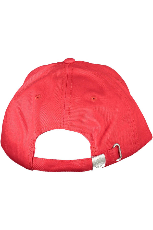 Elegante gorra de algodón rojo con visera de logotipo