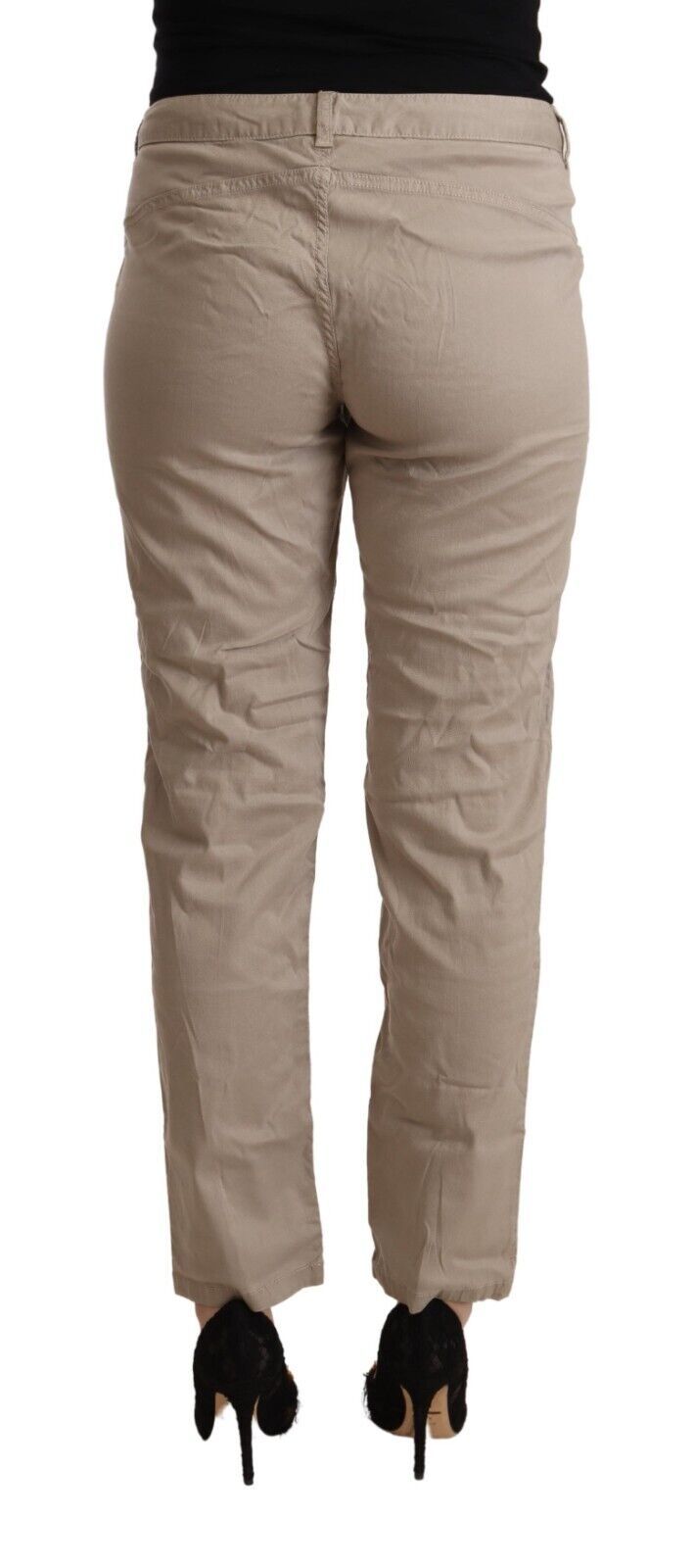 Beige Mid Taille Tapesed Hosen