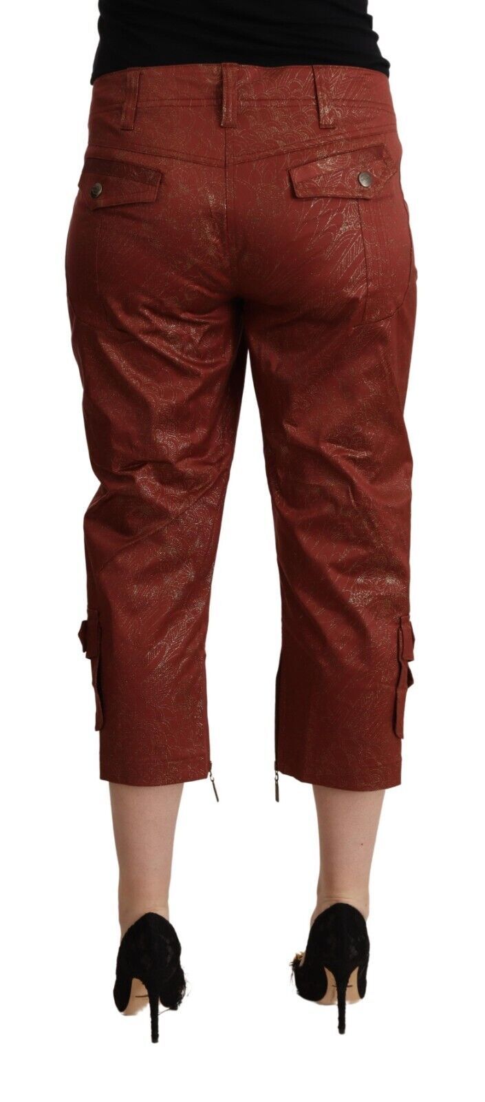 Pantaloni di cotone a corto marrone chic