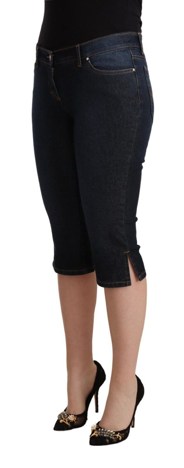 Pantaloni in denim capri chic bassi bassi