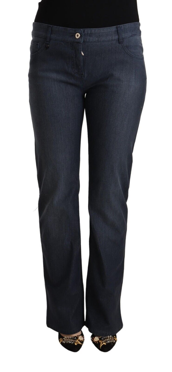 Chic Dark Blue gerade, gerade geschnittene Jeans