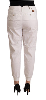 Pantalon cuit effilé blanc chic