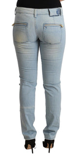 Elegante schlanke Fit -Baumwollmischjeans