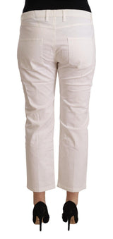 Chic White Mid Meda Skinny Cropped Jeans