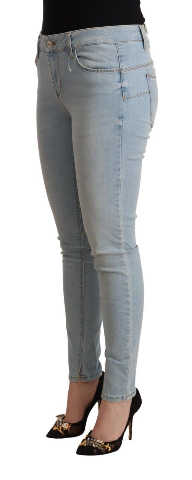 Light Blue Mid Waist Skinny Denim