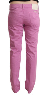 Eleganti jeans in denim rosa affusolati