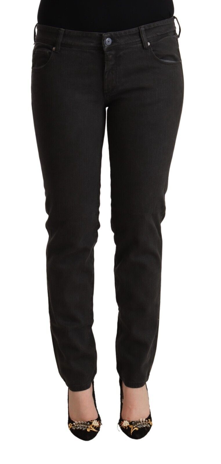 Chic Black Low Taille Skinny Denim