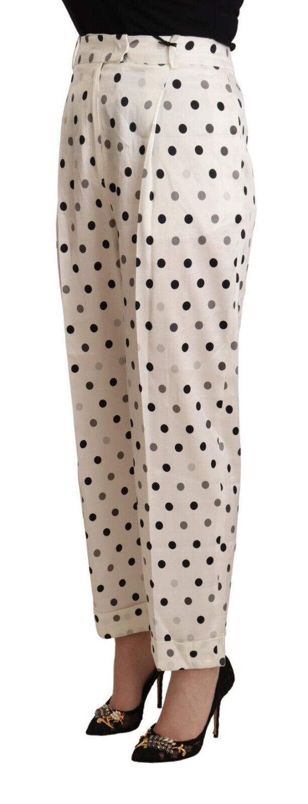 Chic High Waist Polka Dotted Tapered Pants