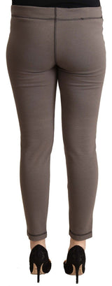 Chic Grey Mid Taille Skinny Hosen für raffinierten Stil