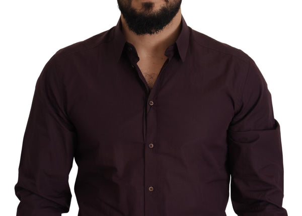 Camisa de vestir de fit delgado morado morado