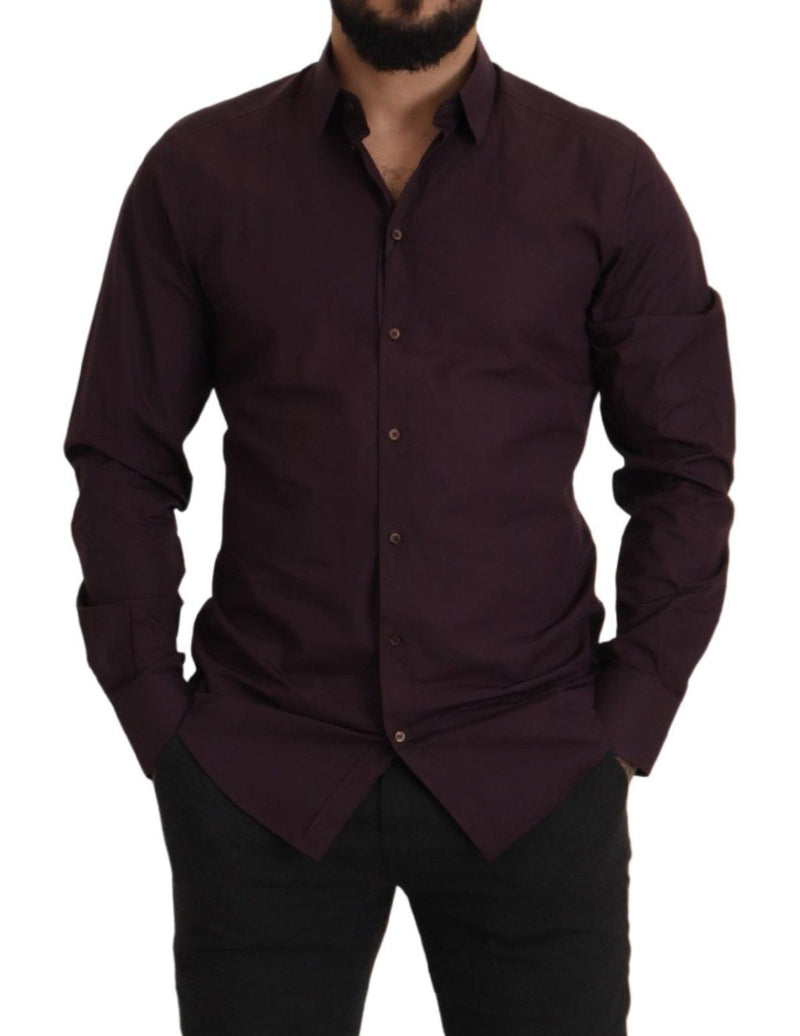 Camisa de vestir de fit delgado morado morado