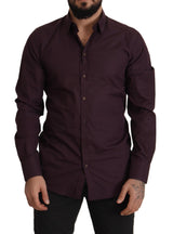 Camisa de vestir de fit delgado morado morado