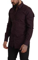 Camisa de vestir de fit delgado morado morado