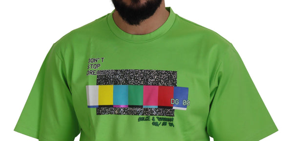 Camiseta de manga corta de la tripulación verde elegante