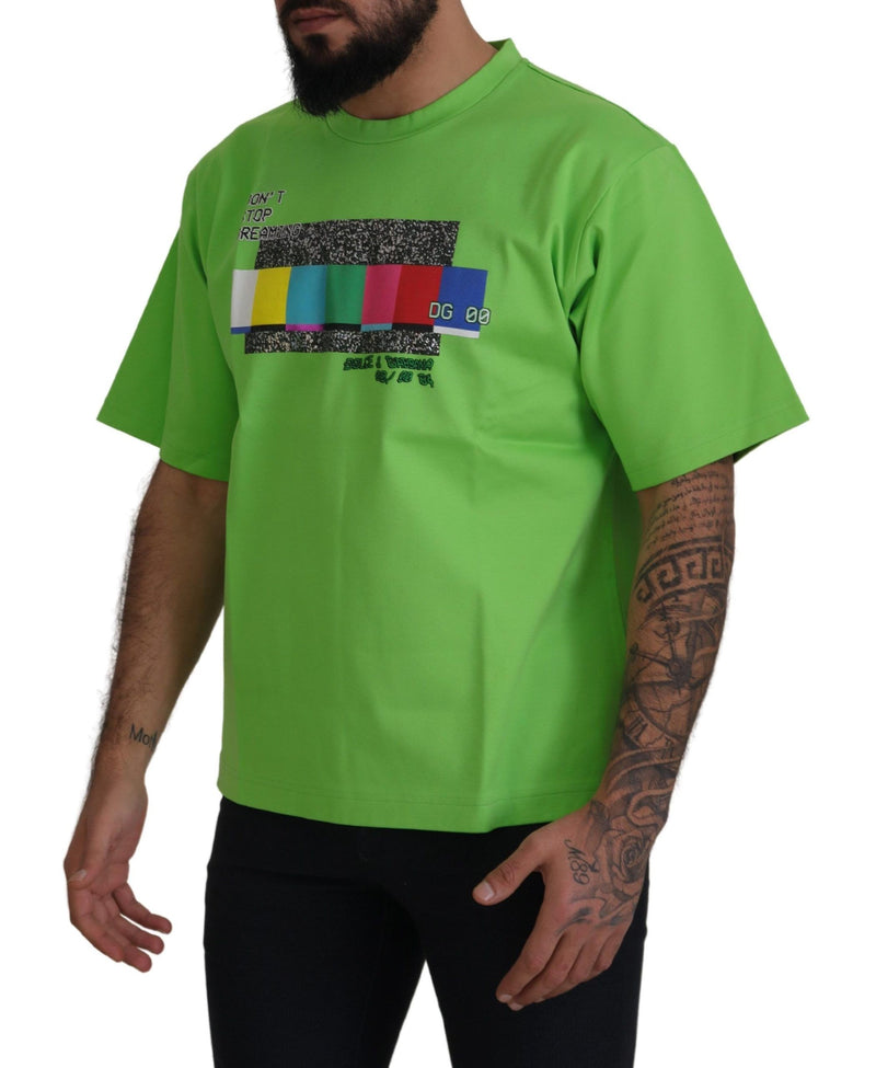 Chic Green Crewneck Kurzarm Tee