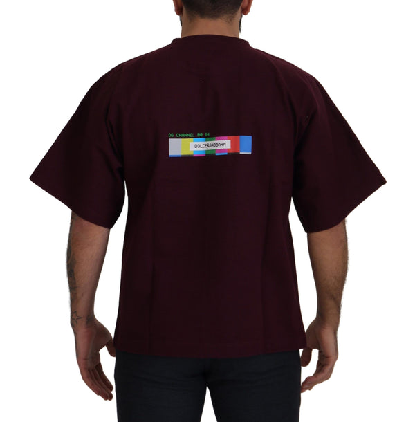 Bordeaux Crewneck -Baumwoll -T -Shirt