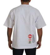 T-shirt di cotone bianco chic bianco