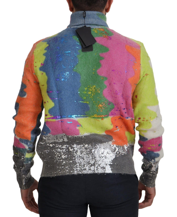 Maglione di motivi TV auricolare multicolore