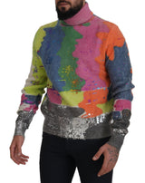 Maglione di motivi TV auricolare multicolore