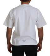 TE-shirt d'équipage du logo blanc intemporel