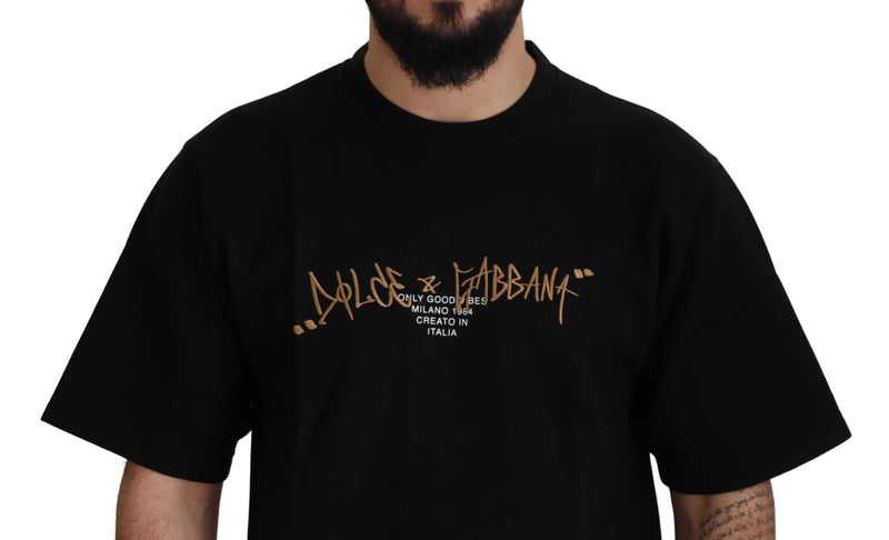 Camiseta de la trampilla de mezcla de algodón negro elegante