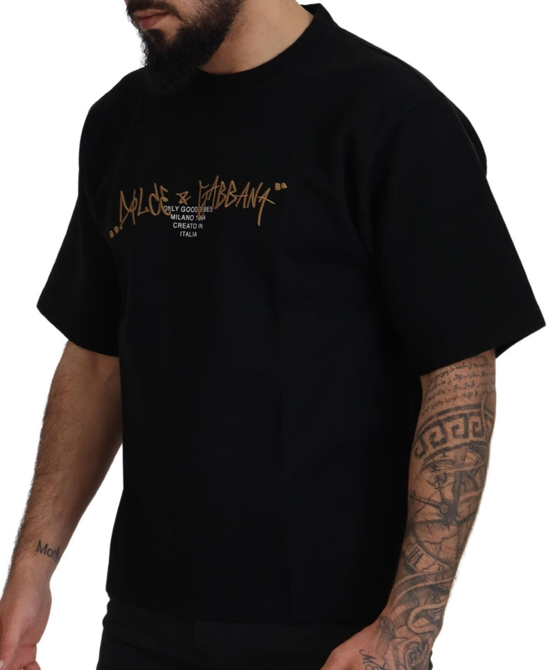 Camiseta de la trampilla de mezcla de algodón negro elegante