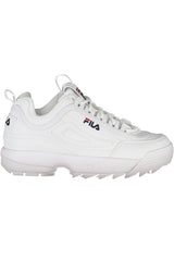 Sleek White Sports Sneakers con acentos bordados