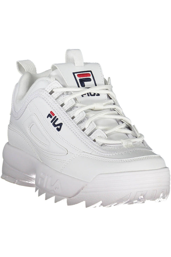 Sleek White Sports Sneakers with Embroidered Accents