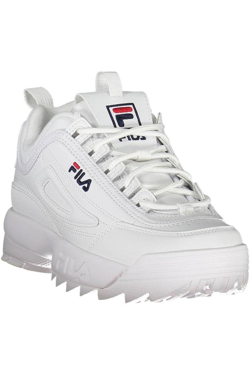 Sleek White Sports Sneakers con acentos bordados