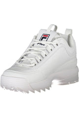 Sleek White Sports Sneakers con acentos bordados