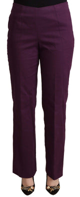 Pantalones de cintura alta de violeta elegante Violeta