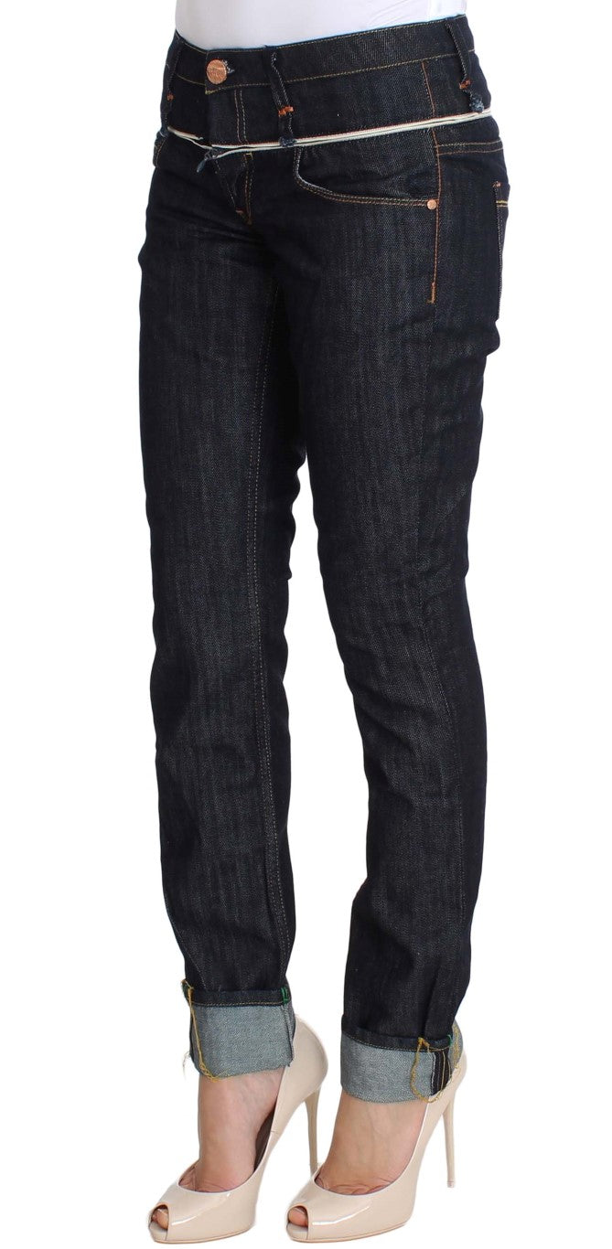 Eleganti jeans blu scuro della gamba dritta