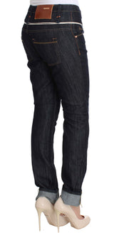 Eleganti jeans blu scuro della gamba dritta