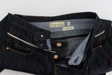 Elegantes piernas rectas jeans azul oscuro