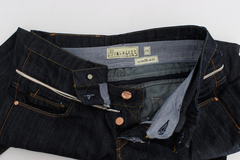 Eleganti jeans blu scuro della gamba dritta