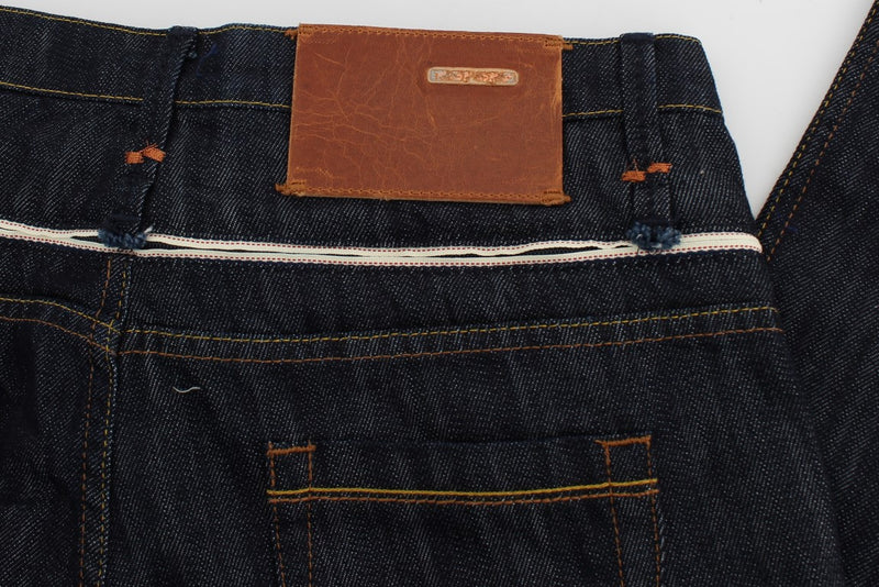 Eleganti jeans blu scuro della gamba dritta