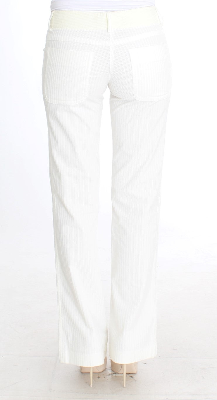 Chic White Straight Straight Fit Pants