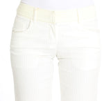 Chic White Straight Straight Fit Pants