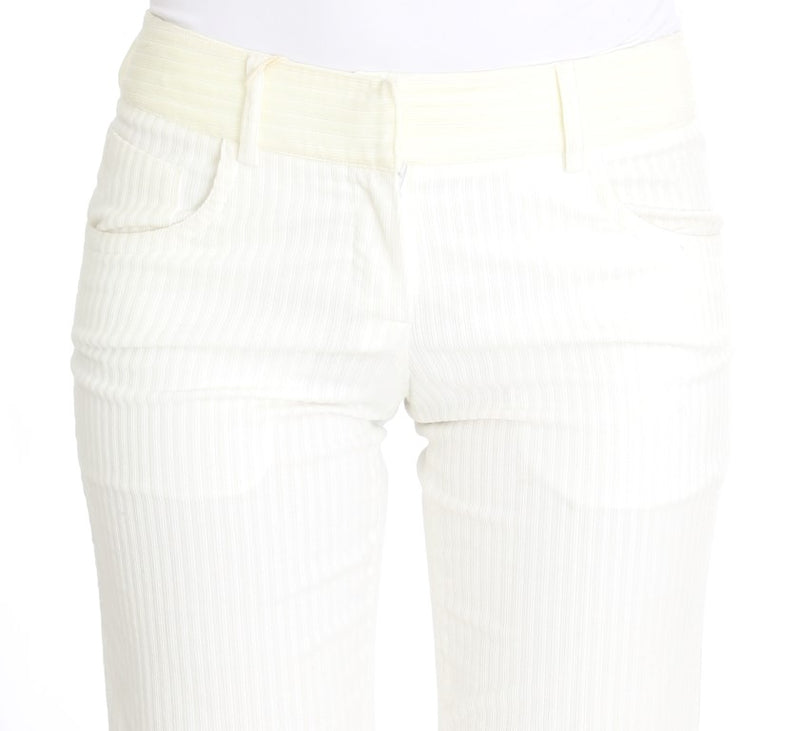 Chic White Straight Straight Fit Pants