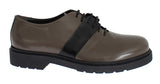 Elegant Gray Brown Leather Lace-up Shoes