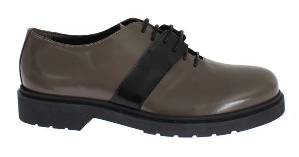 Chaussures à lacets en cuir brun gris élégant