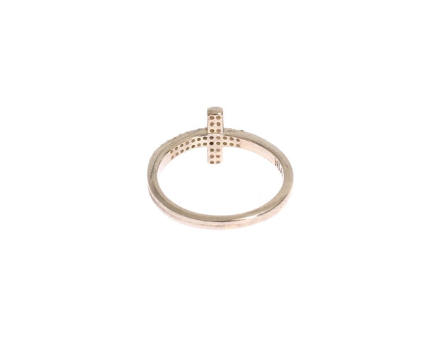 Silber CZ Cross Statement Ring