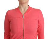 Pull à zip complet élégant rose