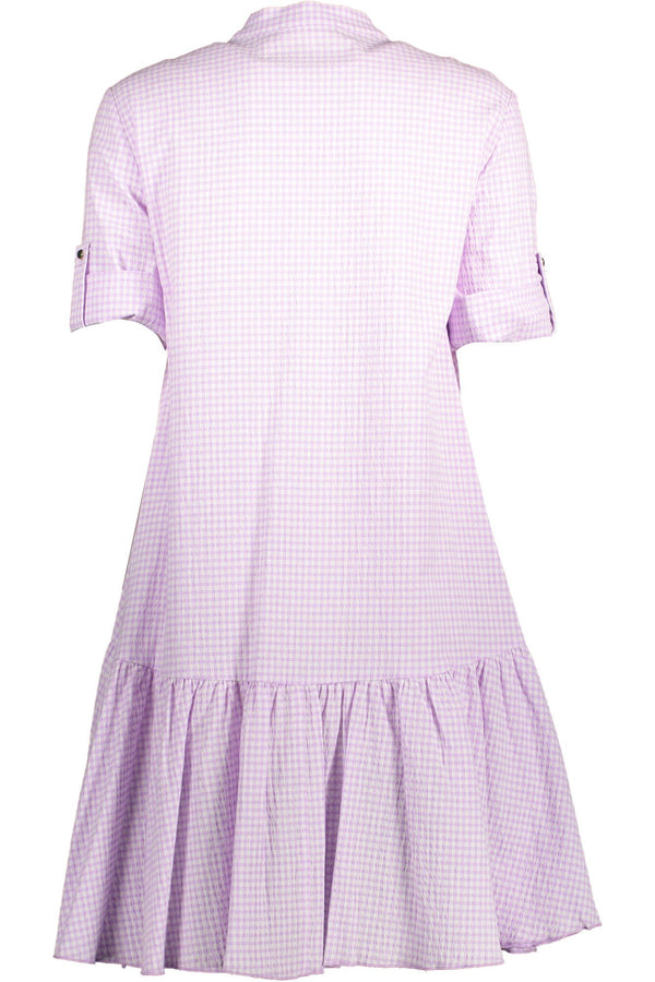 Robe en coton rose chic avec des manches polyvalentes