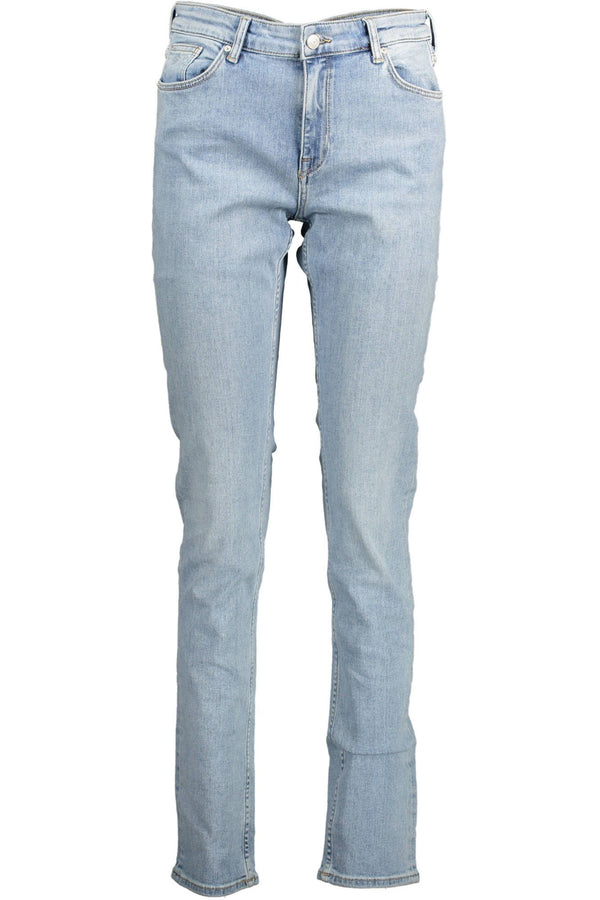 Jeans azzurri blu di cotone organici in forma slim