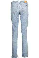 Jeans azzurri blu di cotone organici in forma slim