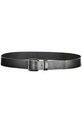 Sleek Leather Belt with Metal Buckle