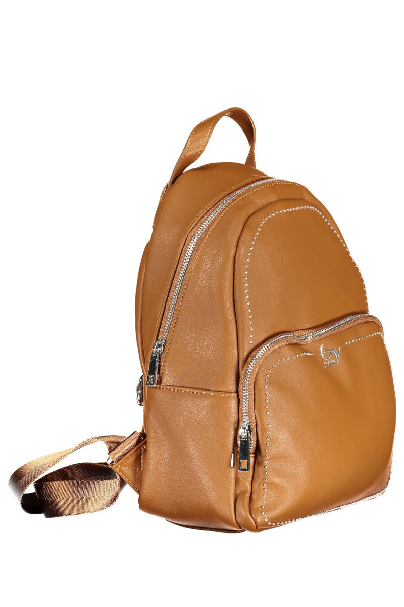 Brown Polyethylene Women Backpack